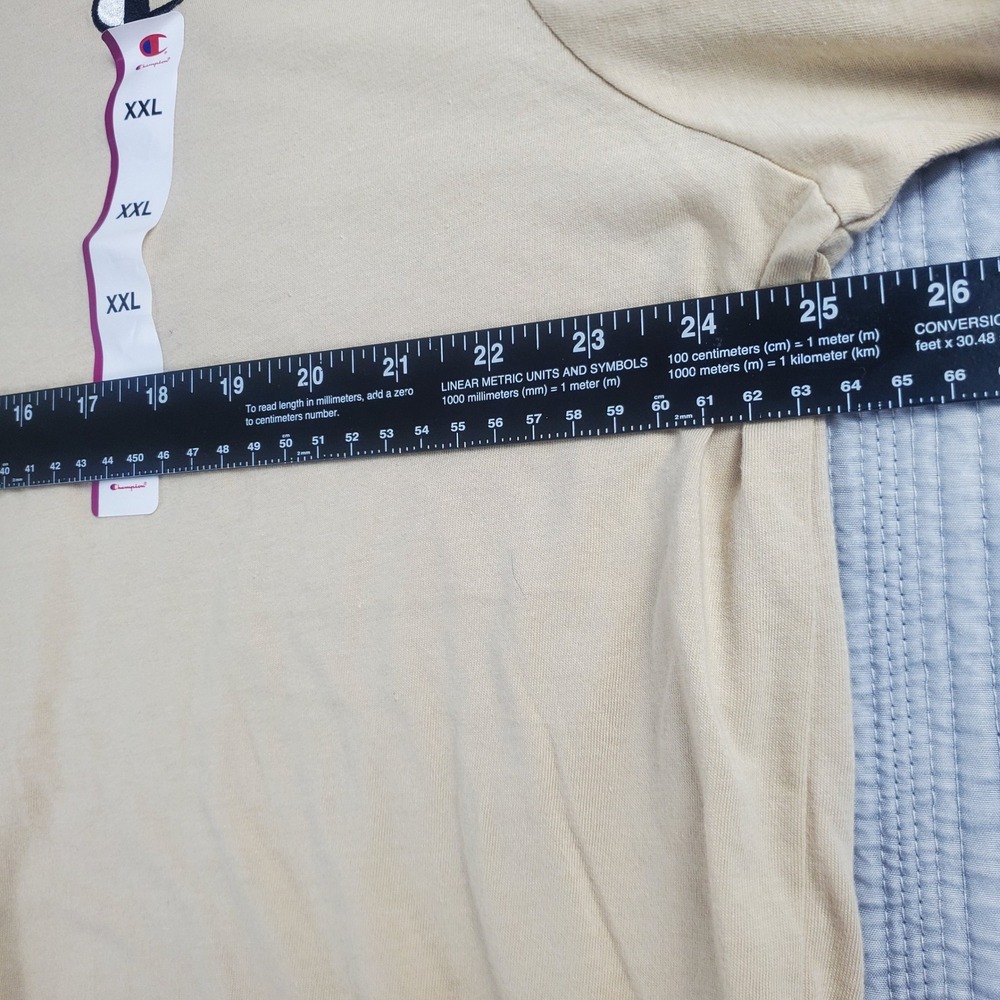 Champion Mens XXL Tan Beige Short Sleeve Crewneck T-Shirt NWT - Picture 4 of 8